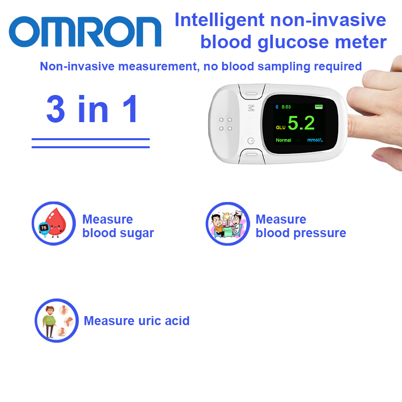 【3 w 1】Nieinwazyjny inteligentny glukometr【nieinwazyjny pomiar poziomu glukozy we krwi + pomiar ciśnienia krwi + pomiar kwasu moczowego】